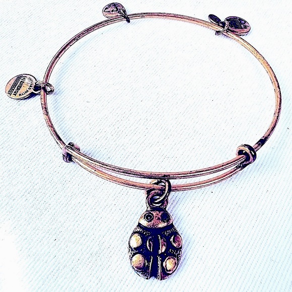 Alex and Ani Ladybug Charm Bracelet Rafaelian Gold Finish - Expands 2"- … - Picture 10 of 11